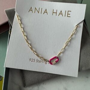 Ania haie gold and Pink enamel  Chain Necklace